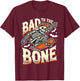 Bad To The Bone Skate Skateboard Shirt Youth Boys Girls T-Shirt - T-Shirt | Maroon