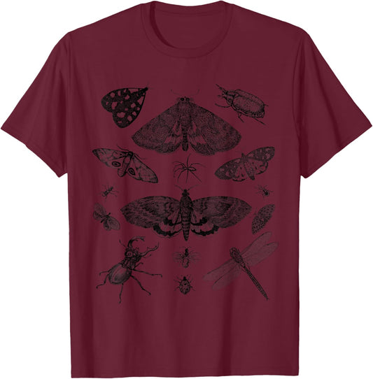 Cottagecore Aesthetic Fairy Grunge Fairycore Butterfly Moth T-Shirt - T-Shirt | Maroon