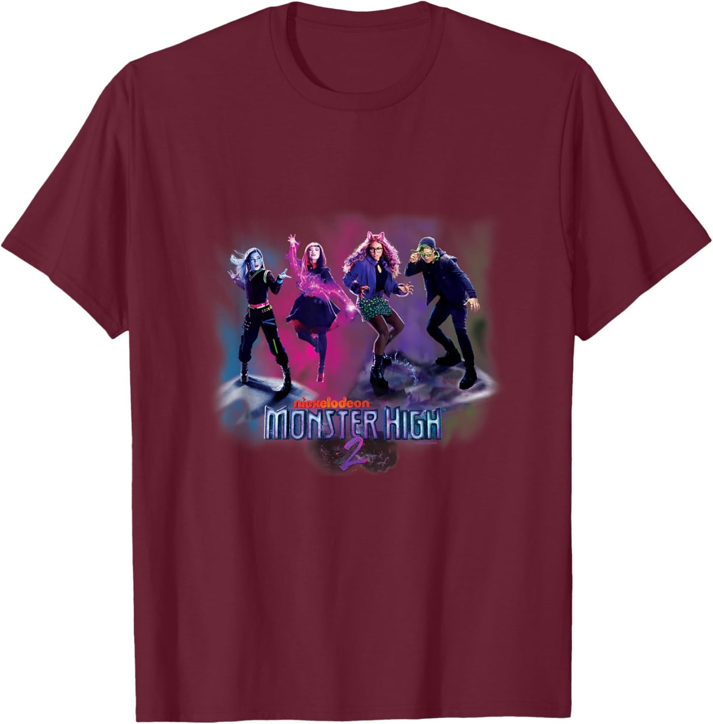 Monster High Movie - MH 2 Group Pose T-Shirt - T-Shirt | Maroon