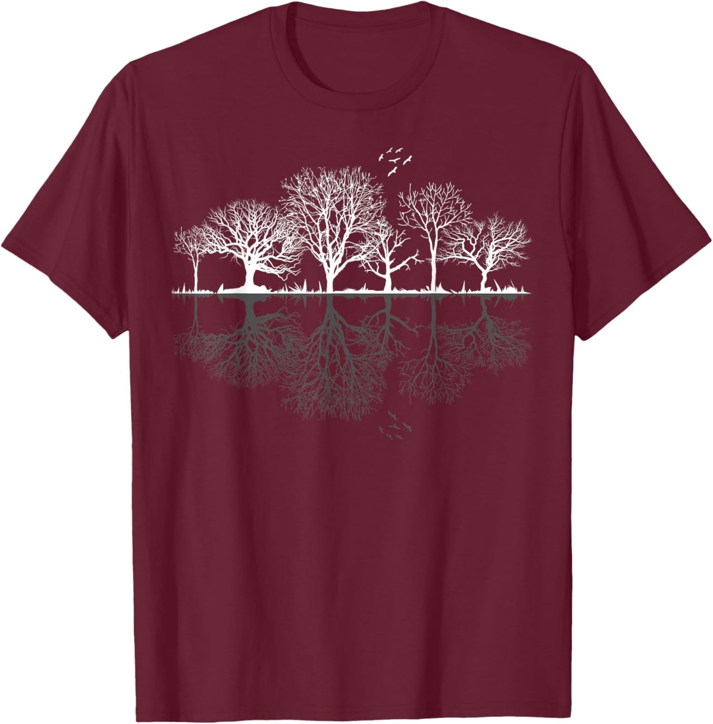 Nature Trees and Forest T-Shirt - T-Shirt | Maroon