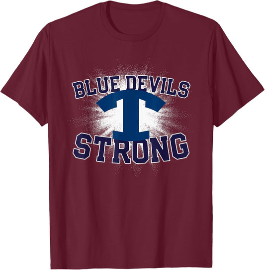 Tift County Blue Devils Logo Strong Flag HS T-Shirt - T-Shirt | Maroon