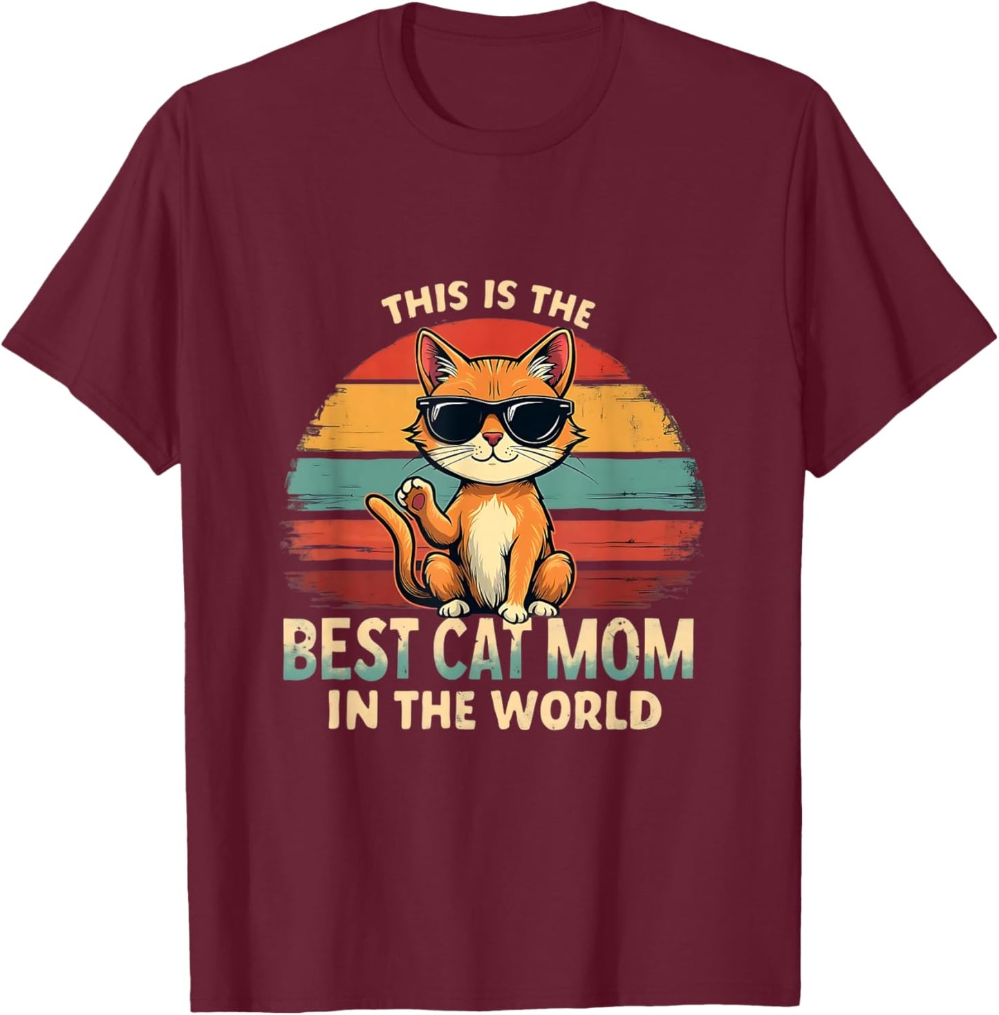 Custom Cat Parent Mom Paws T-Shirt - T-Shirt | Maroon