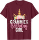 Grammie Of The Birthday Girl Unicorn Girls Family Matching T-Shirt - T-Shirt | Maroon