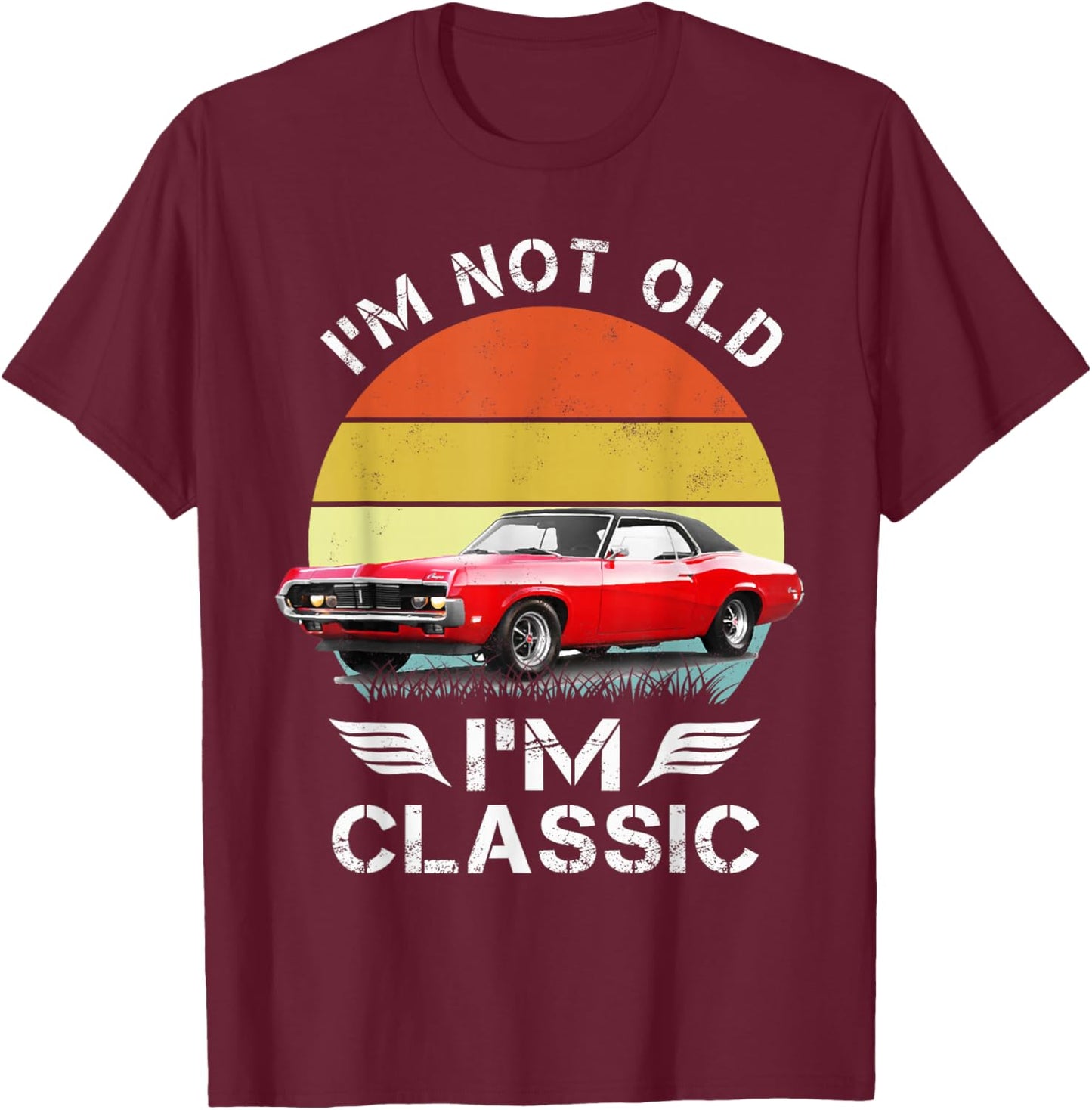 1969 69 Mercury classic Cougar Vinatge cars T-Shirt - T-Shirt | Maroon