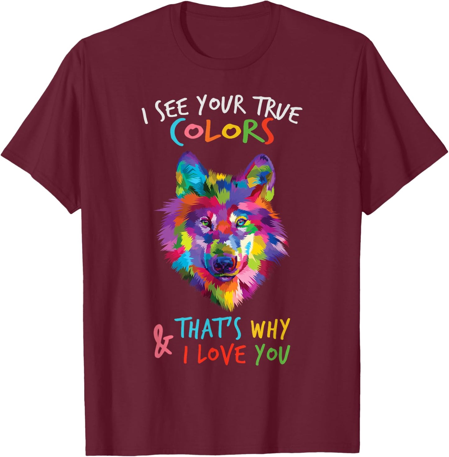 Autism Awareness Wolf It's Ok to be Different Autism T-Shirt - T-Shirt | Maroon