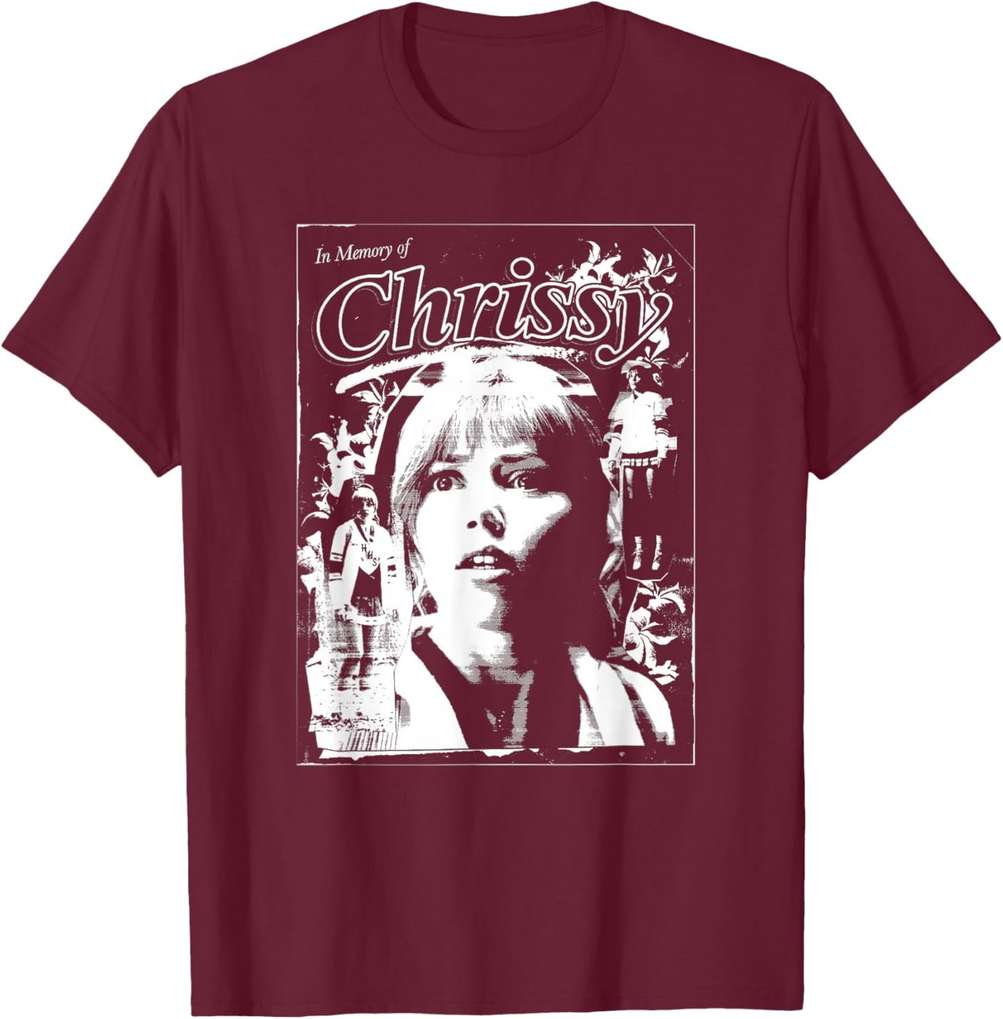 Stranger Things Hellfire Club Chrissy In Memory of T-Shirt - T-Shirt | Maroon