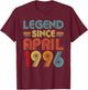 Legend Since April 1996 Birth Of Birthday 1996 Vintage Idea T-Shirt - T-Shirt | Maroon
