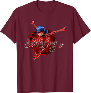 Miraculous Collection Ladybug Badge02 T-Shirt - T-Shirt | Maroon