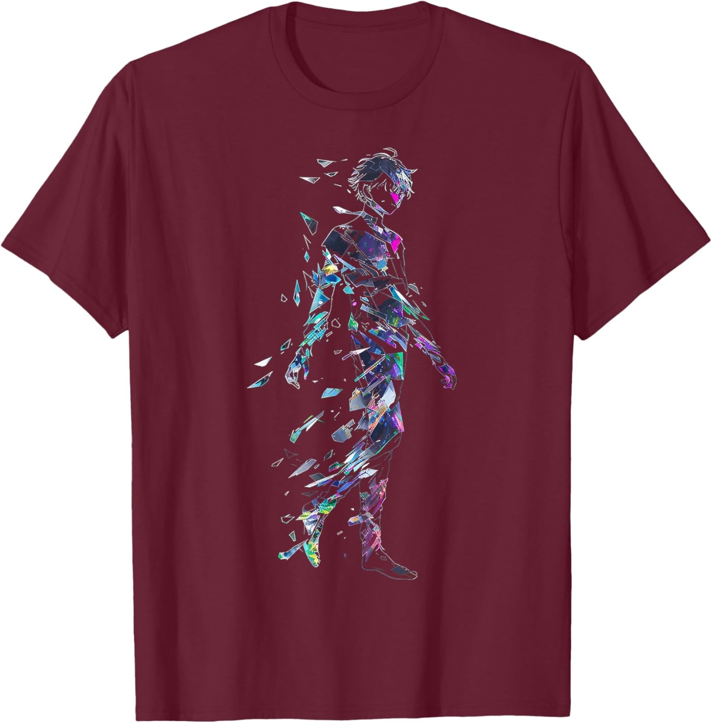 Anime Manga Motif Abstract Art Anime T-Shirt - T-Shirt | Maroon