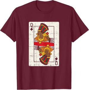 African Queen Card Melanin Black Pride Halloween BLM Women T-Shirt - T-Shirt | Maroon