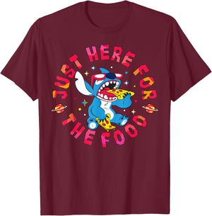 Disney Lilo & Stitch Just Here for The Food T-Shirt - T-Shirt | Maroon