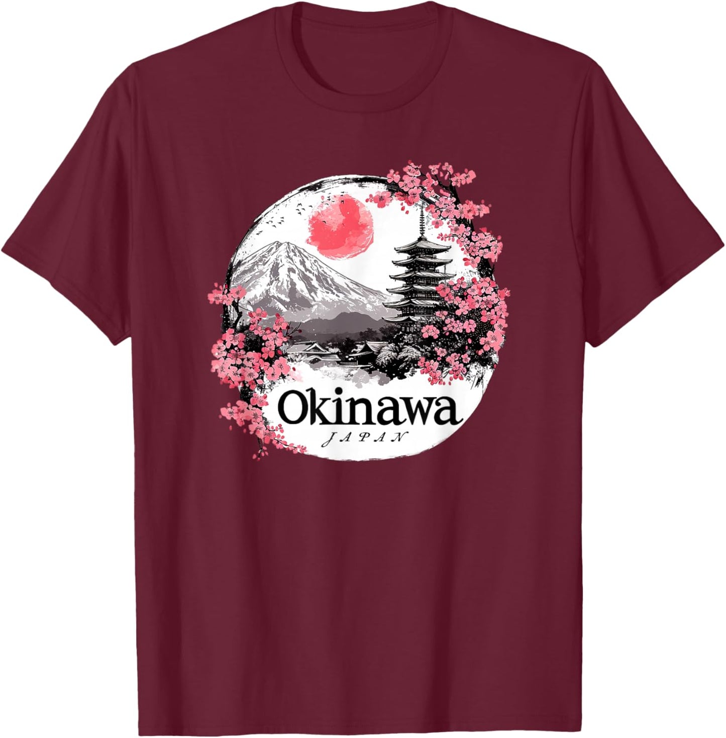 Okinawa Prefecture Blossom Vista Gift Japan T-Shirt - T-Shirt | Maroon