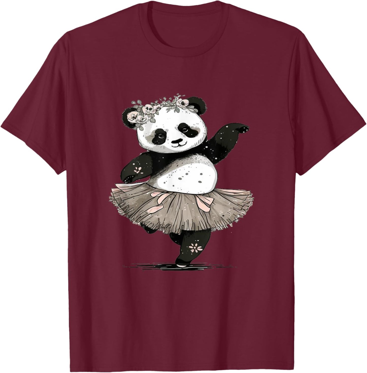 The Ballet Panda Dancer Apparel for panda lovers T-Shirt - T-Shirt | Maroon