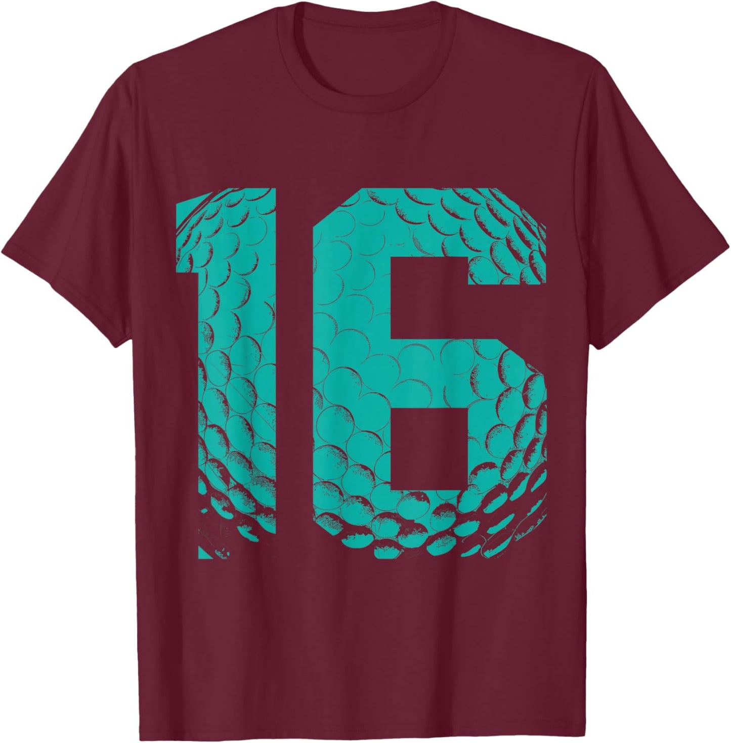 16th Birthday Boy Golf Player Golf 16 Years Old T-Shirt - T-Shirt | Maroon