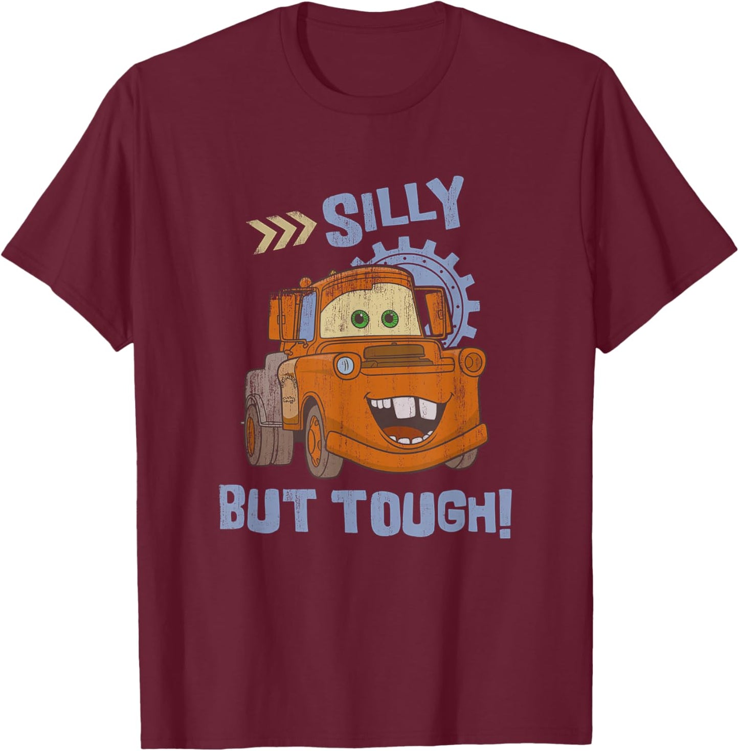 Disney Pixar Cars Silly But Tough Tow Mater Distressed T-Shirt - T-Shirt | Maroon