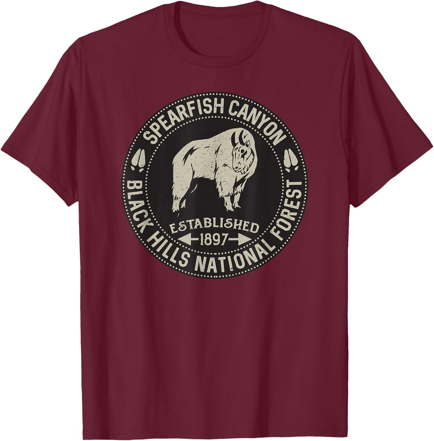 Spearfish Canyon Black Hills National Forest T-Shirt - T-Shirt | Maroon