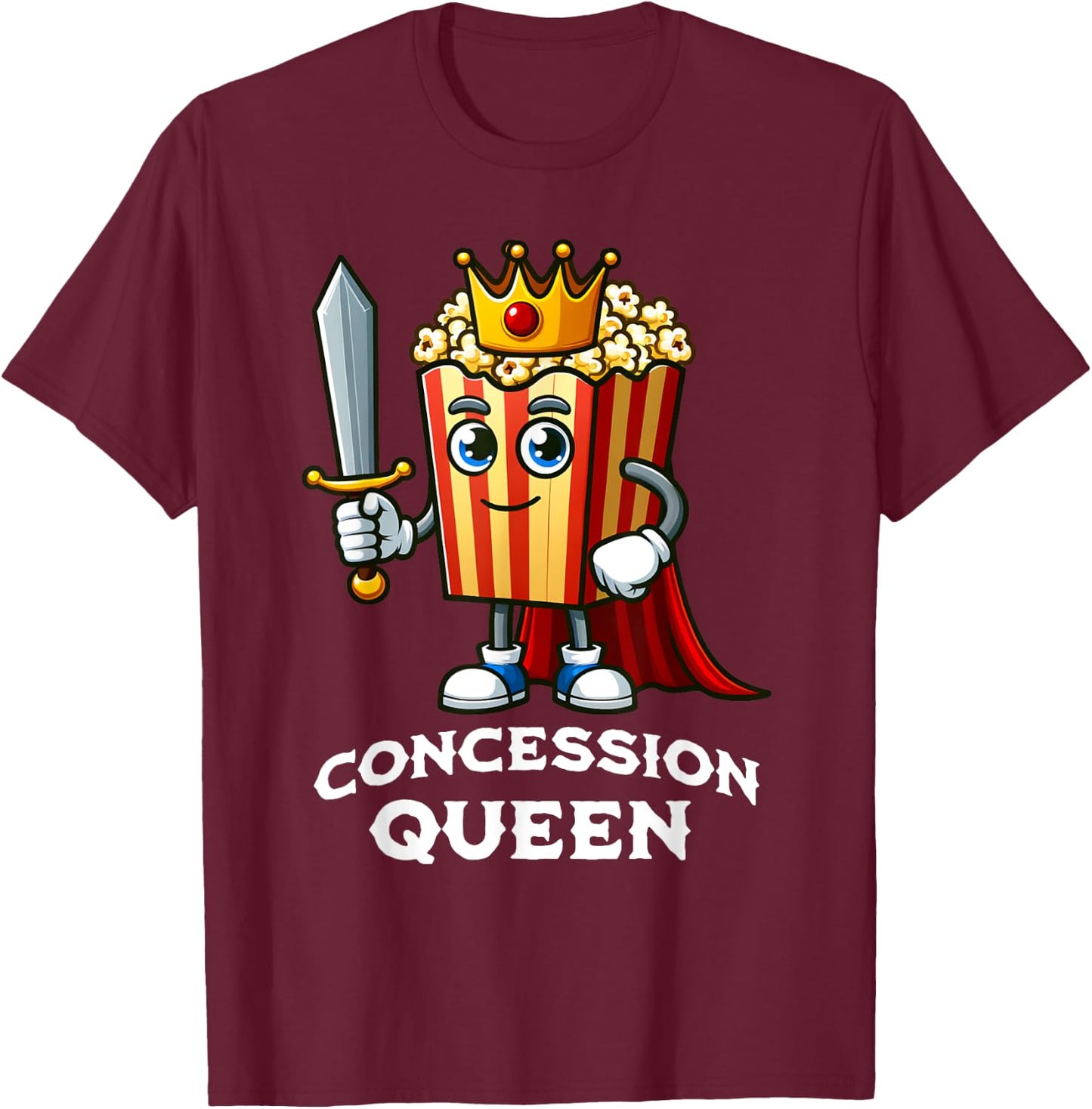 Concession Movie Queen Funny Movie Lovers Saying T-Shirt - T-Shirt | Maroon
