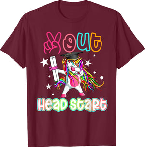 Peace out Headstart Dabbing Unicorn Last Day Of School Kids T-Shirt - T-Shirt | Maroon