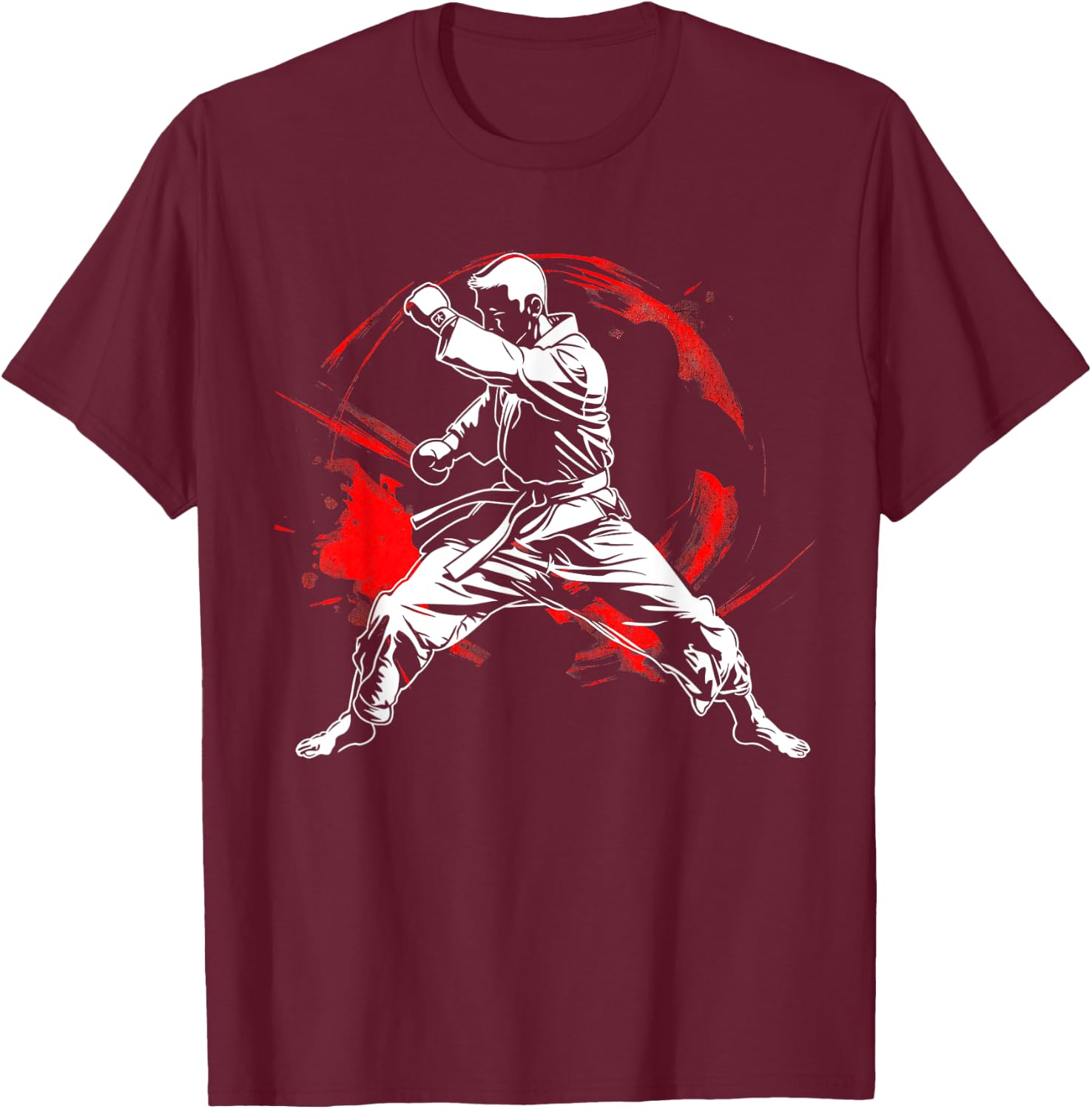 Martial arts karate fan Dynamic MMA Design T-Shirt - T-Shirt | Maroon