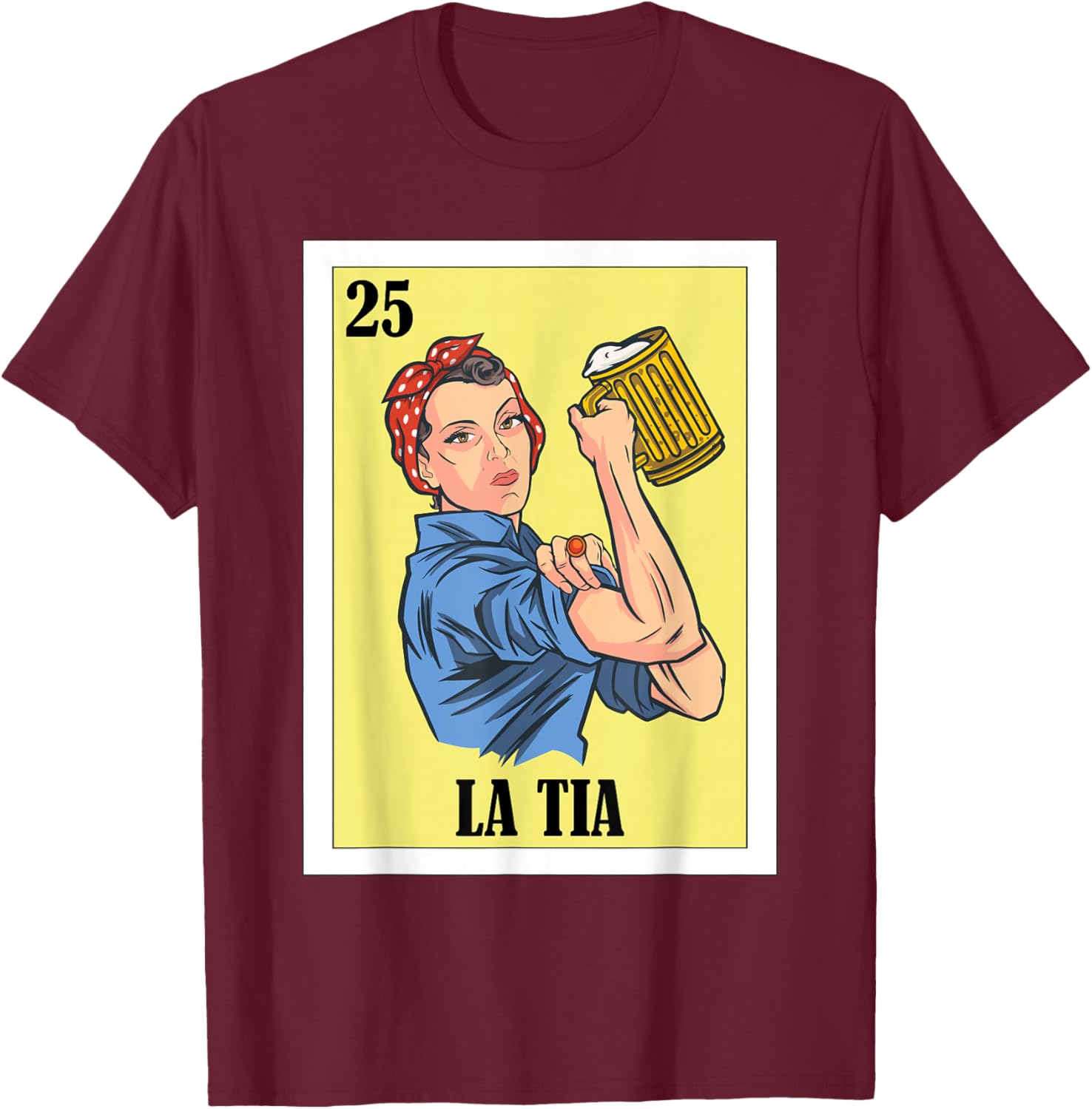 Funny Mexican Design for Aunt - La Tia T-Shirt - T-Shirt | Maroon
