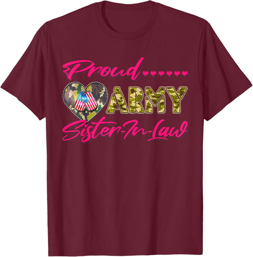 Proud Army Sister-In-Law - US Flag Dog Tags Military Family