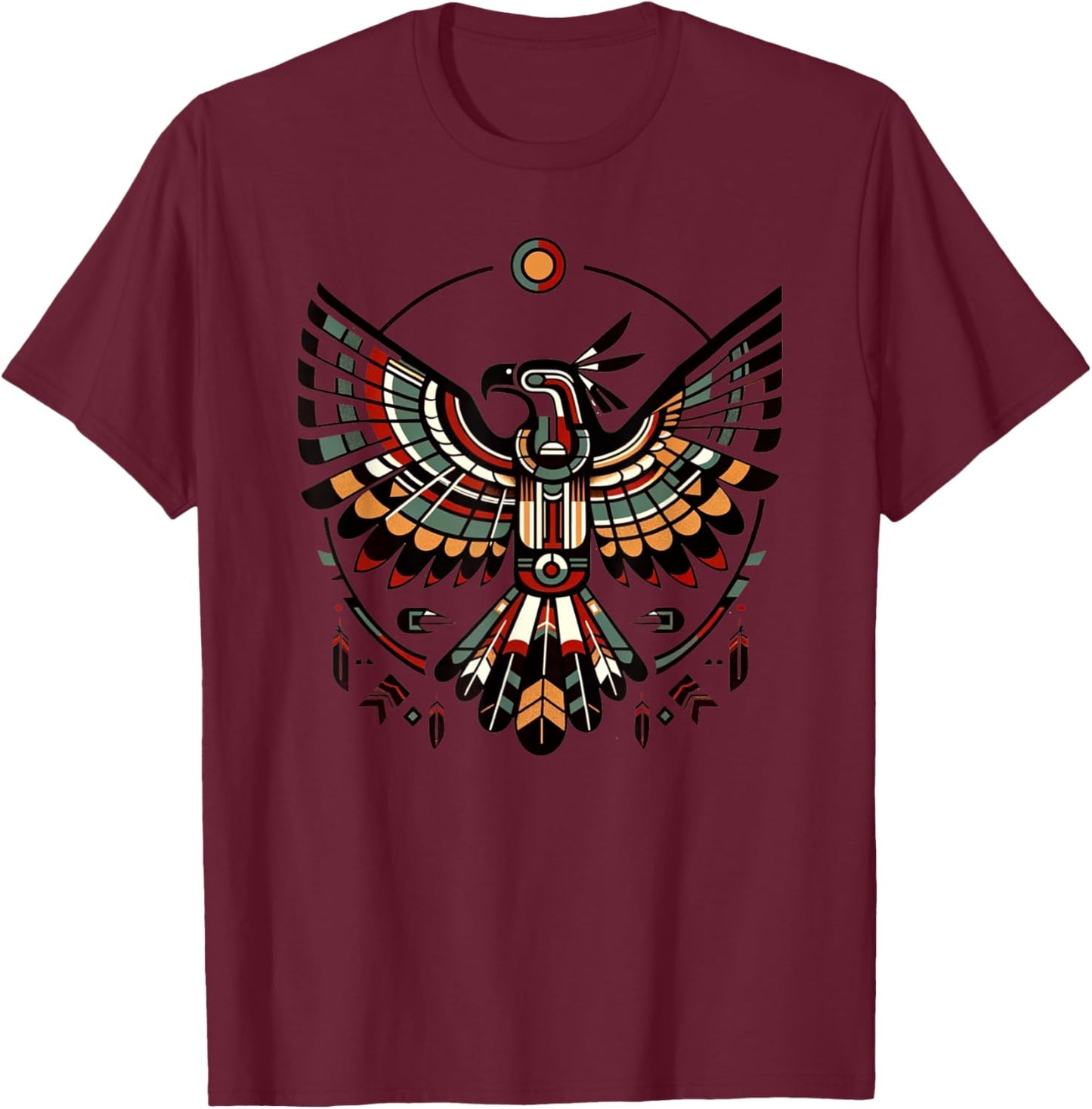 Thunderbird Native American Tribal Art T-Shirt - T-Shirt | Maroon