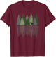 Forest Reflection Nature Trees Woods Deer Outdoor Camper T-Shirt - T-Shirt | Maroon