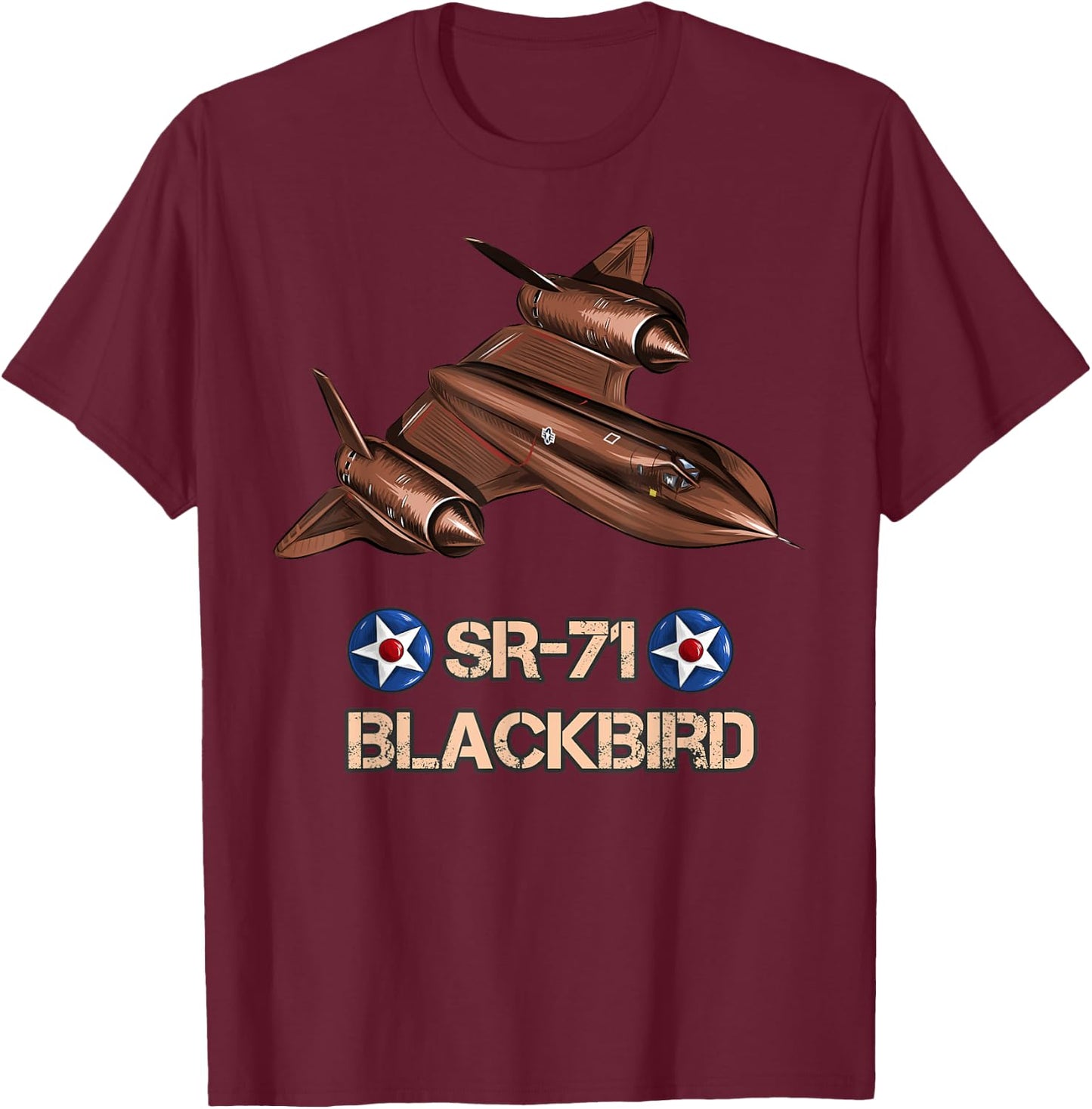 American Reconnaissance Aircraft SR71 Blackbird T-Shirt - T-Shirt | Maroon