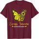 Ewings Sarcoma Cancer Awareness Butterfly & Sunflower T-Shirt - T-Shirt | Maroon