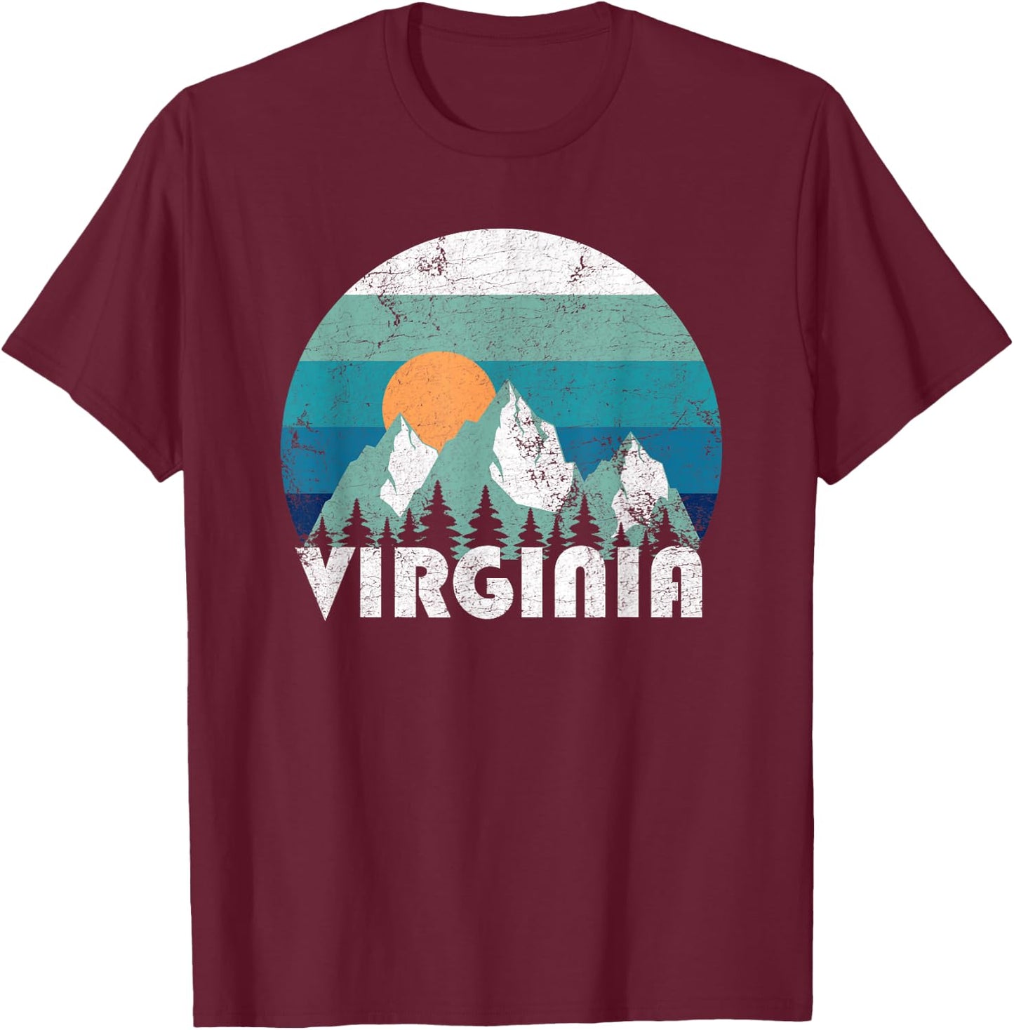 Virginia State Retro Vintage T-Shirt - T-Shirt | Maroon