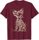 LumaThread Chiweenie Tribal Vintage Retro Graphic , Small, Black T-Shirt - T-Shirt | Maroon