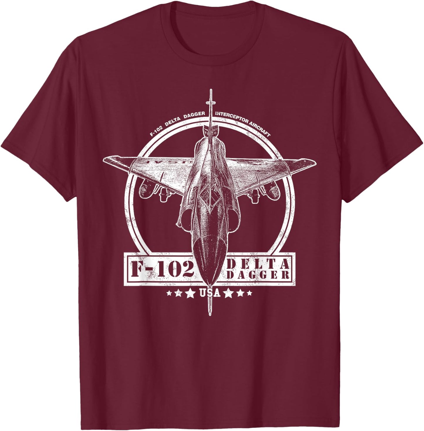 F-102 Delta Dagger Aircraft T-Shirt - T-Shirt | Maroon