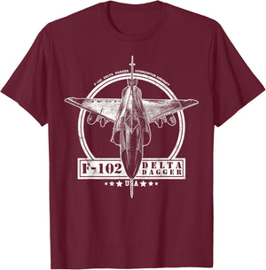 F-102 Delta Dagger Aircraft T-Shirt - T-Shirt | Maroon