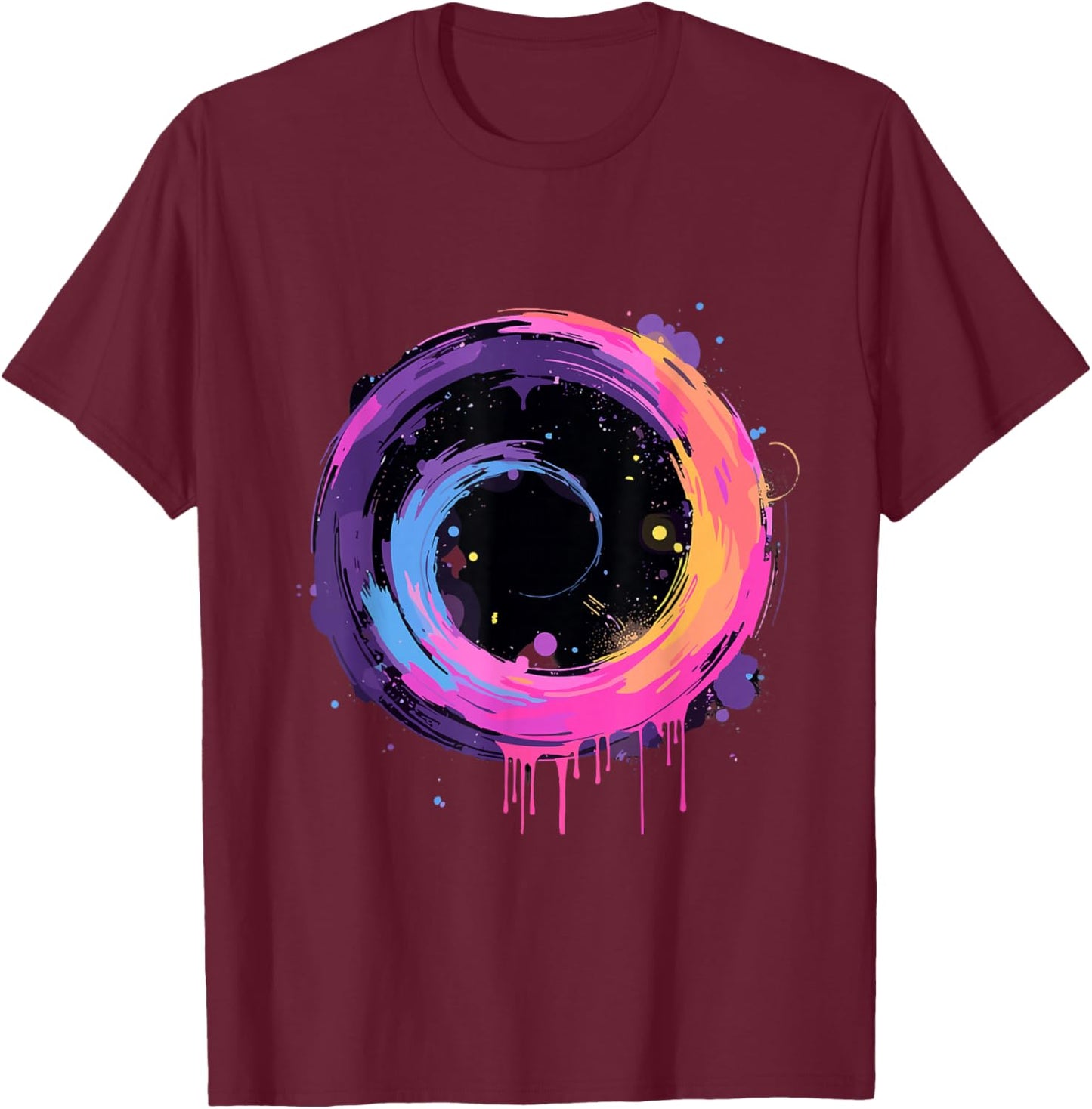 Cosmic Graffiti Galaxy Swirl T-Shirt - T-Shirt | Maroon