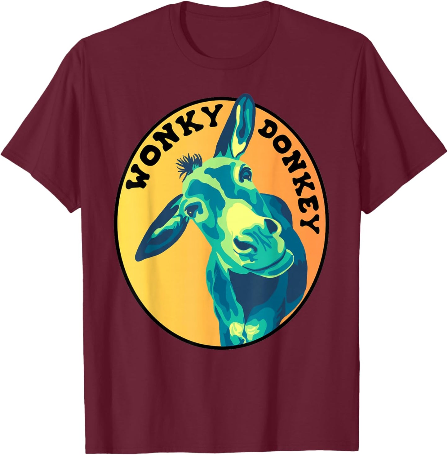 Slightly Unhinged Heather Wonky Donkey T-Shirt - T-Shirt | Maroon