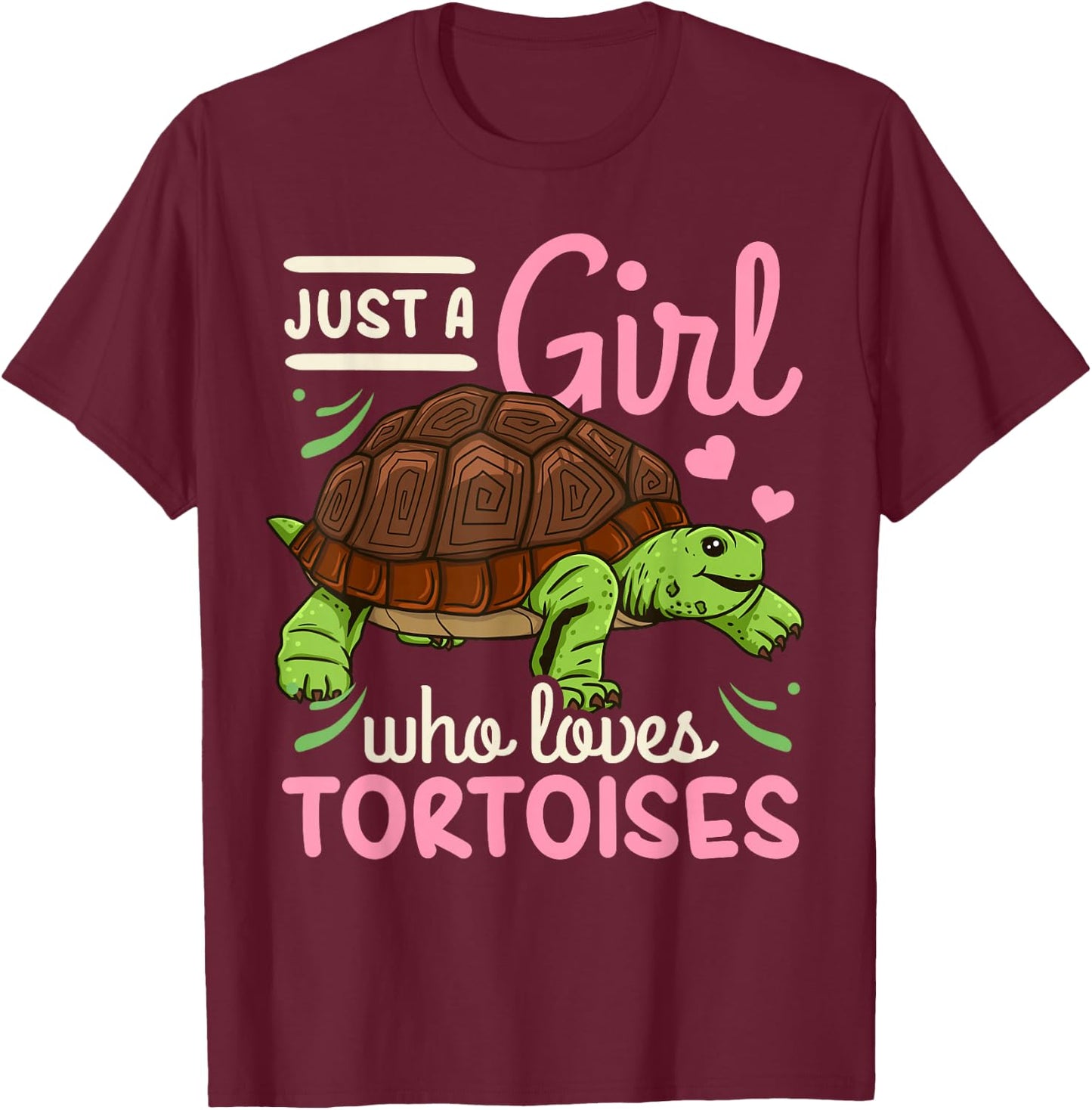 Tortoise Just A Girl Who Loves Tortoises T-Shirt - T-Shirt | Maroon