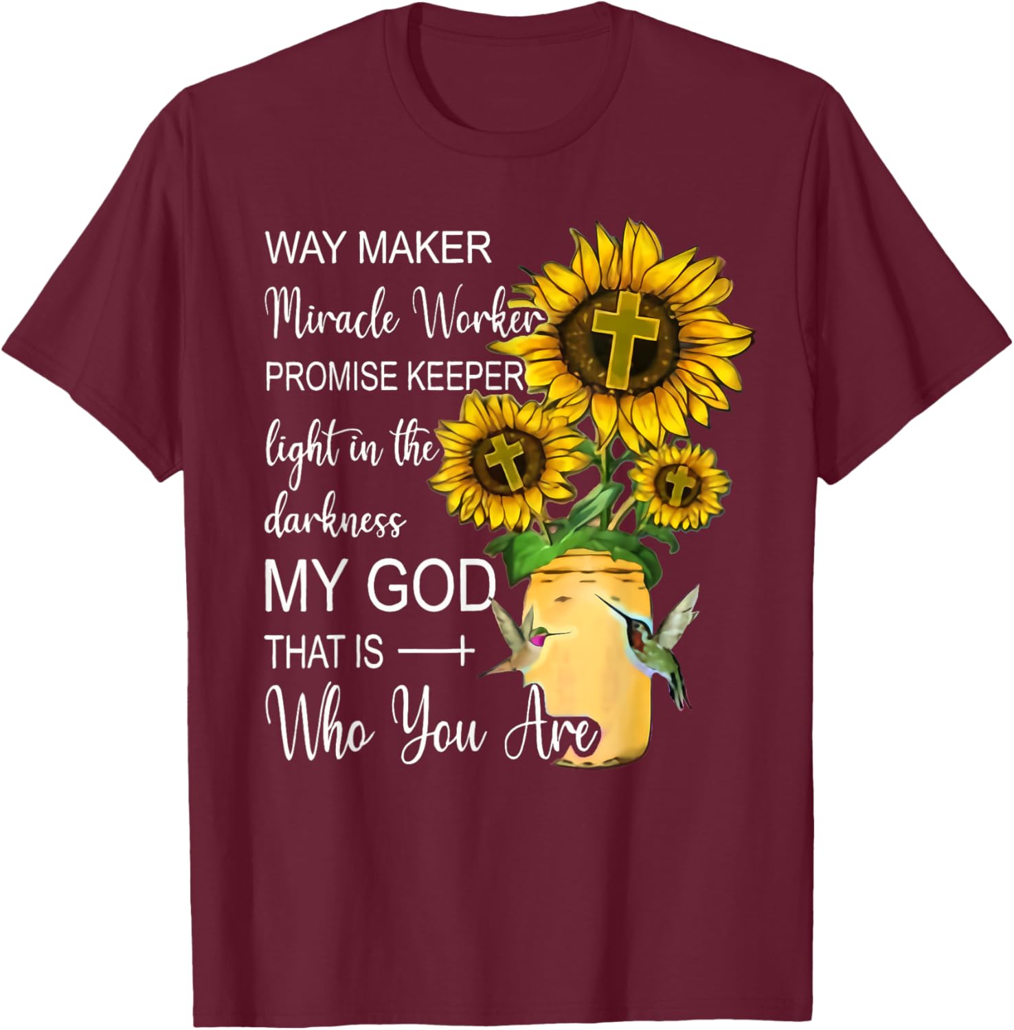 Way Maker Waymaker Promise Keeper Miracle Worker Christian T-Shirt - T-Shirt | Maroon