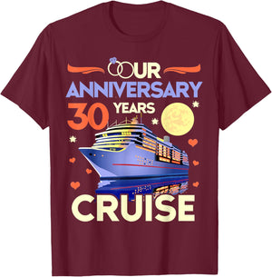 Our 30th Wedding Anniversary Cruise 30 Years Anniversary T-Shirt - T-Shirt | Maroon