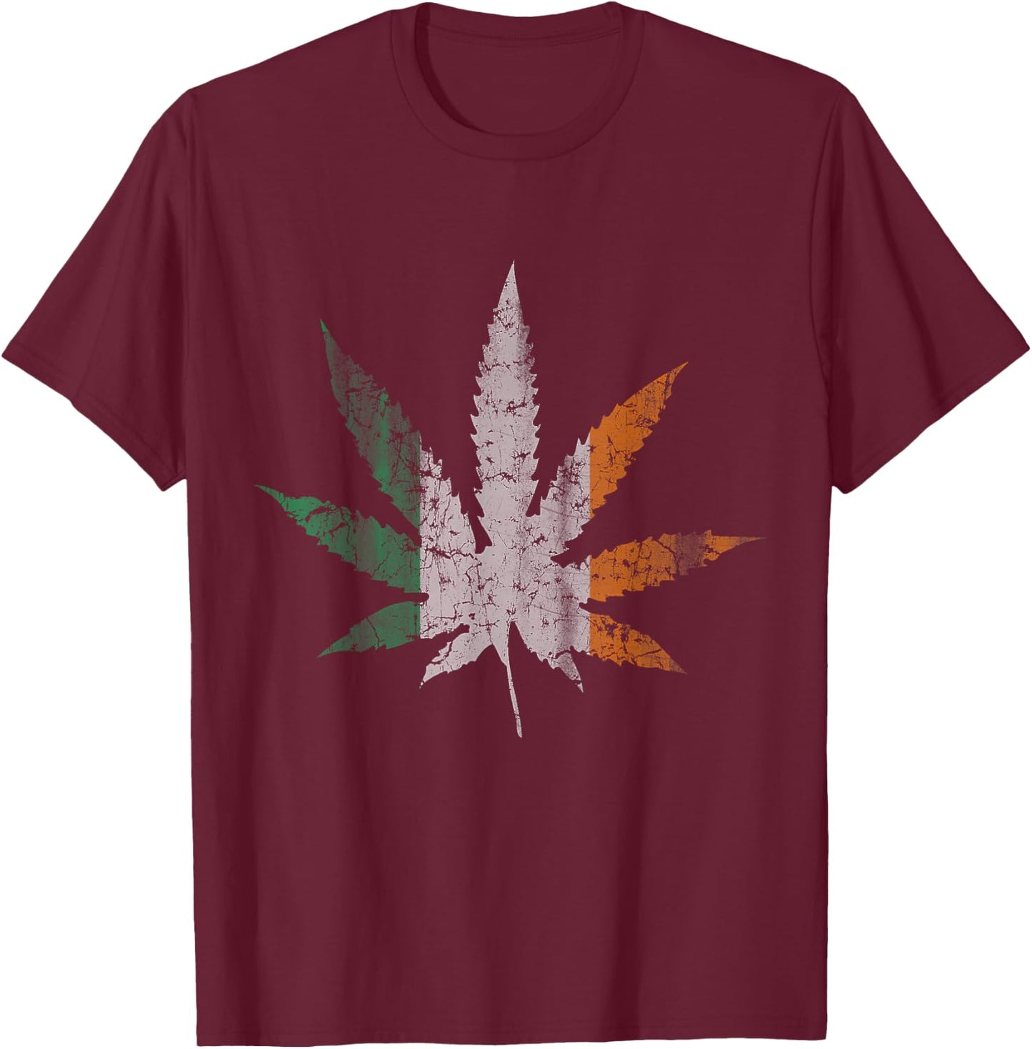 Irish Marijuana Pot Leaf Cannabis St Patricks Day 420 Weed T-Shirt - T-Shirt | Maroon