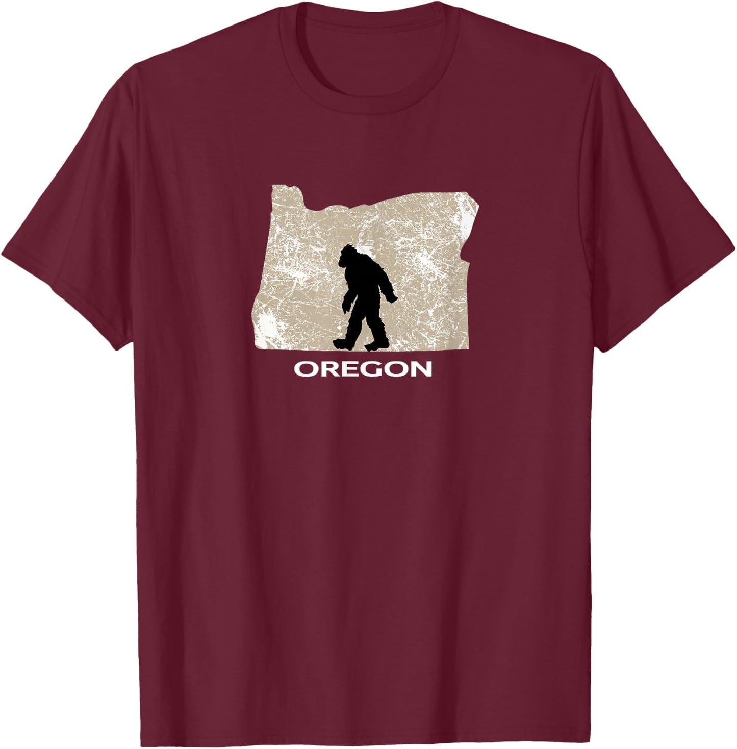 Bigfoot Hunter Funny Oregon Boys Kids State T shirt T-Shirt - T-Shirt | Maroon