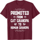 Promoted from Cat Grandpa to Human Grandpa T-Shirt - T-Shirt | Maroon