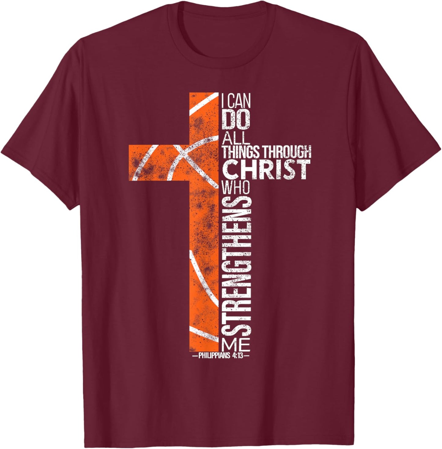 Men Christian Basketball Boys Player Religious Team Coach T-Shirt - T-Shirt | Maroon