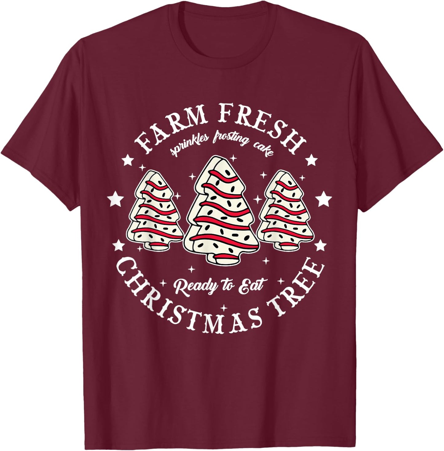 Farm Fresh Christmas Tree Xmas Cake Holiday Family Matching -Kids T-Shirt - T-Shirt | Maroon