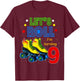 Rolling Into 9 years Let's Roll I'm Turning 9 Roller Skate T-Shirt - T-Shirt | Maroon