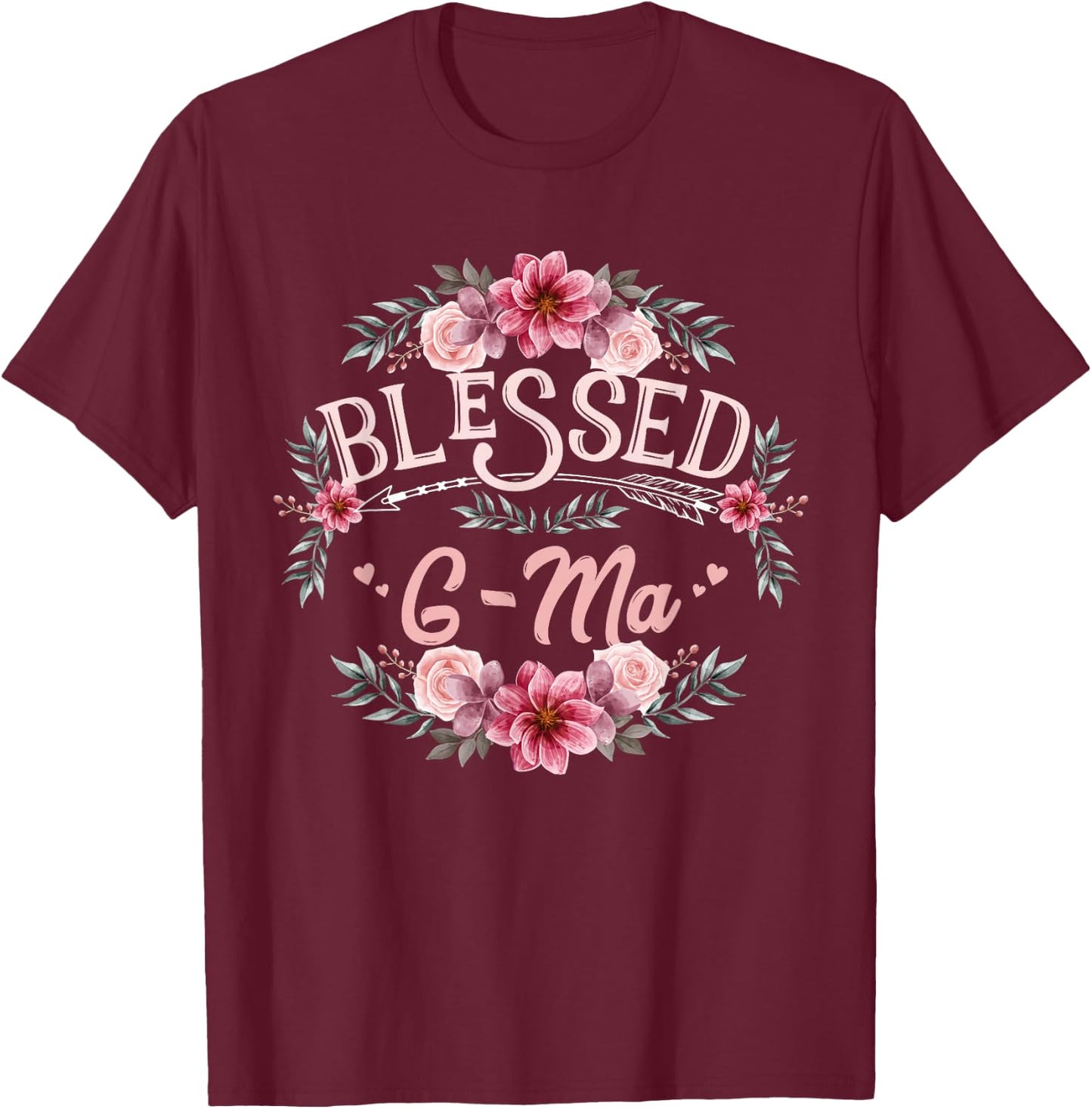 Blessed G-Ma Shirt Mother's Day T-Shirt - T-Shirt | Maroon
