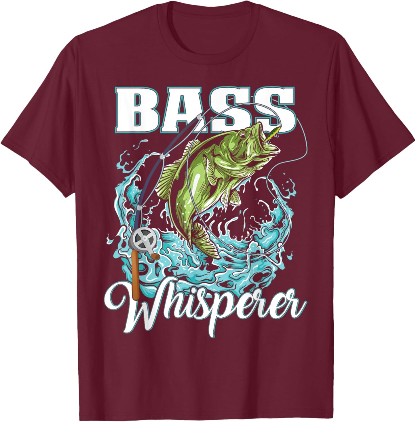 Patriotic anglers American Bass Pro whisperer fisherman T-Shirt - T-Shirt | Maroon