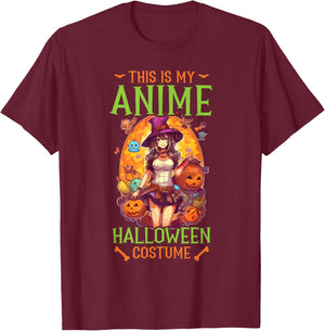 Anime Halloween Kawaii Trick Or Treat Spooky Manga Reader T-Shirt - T-Shirt | Maroon