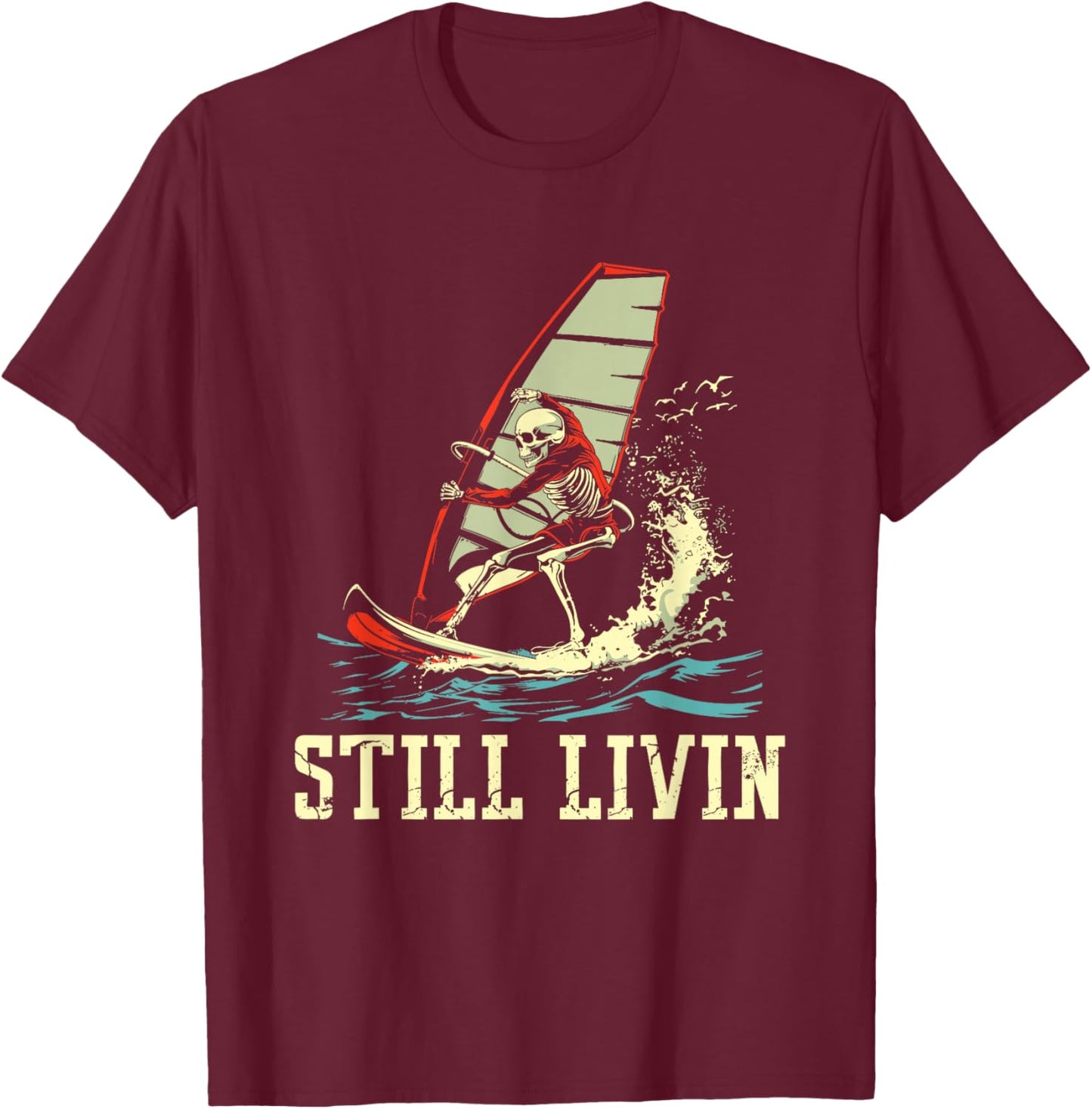 Windsurfer Windsurfing Surfboard T-Shirt - T-Shirt | Maroon