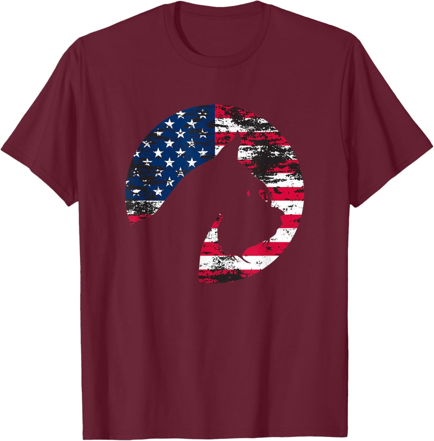 Vintage Schnauzer American Flag T-Shirt - T-Shirt | Maroon