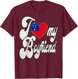 I Love My Samoan Boyfriend T-Shirt - T-Shirt | Maroon